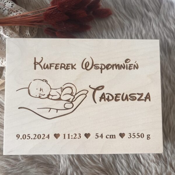 Personalizowany Kuferek Pudełko wspomnień dla dziecka Chrzest Prezent