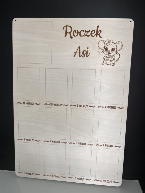Personalizowana tablica na zdjęcia Mój pierwszy Roczek 12 zdjęć - obrazek 6