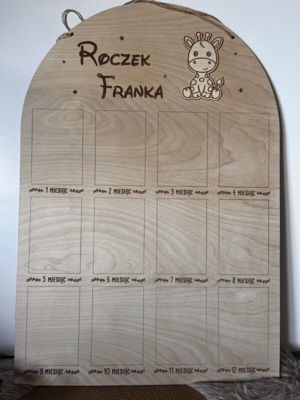 Personalizowana tablica na zdjęcia Mój pierwszy Roczek 12 zdjęć (Kopia)