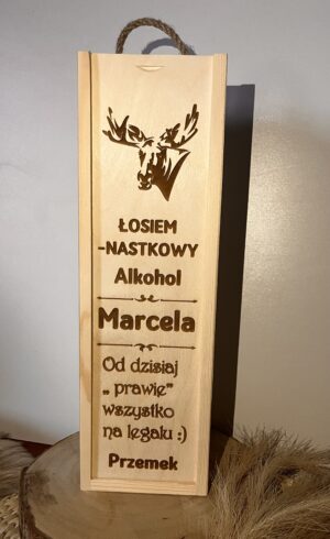 Skrzynka drewniana pudełko na alkohol 18 urodziny prezent