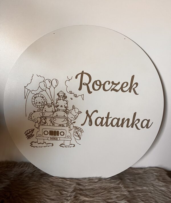 Personalizowany napis koło Roczek tablica HDF Safari - obrazek 2