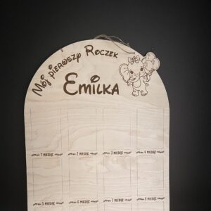 Personalizowana tablica na zdjęcia Mój pierwszy Roczek 12 zdjęć