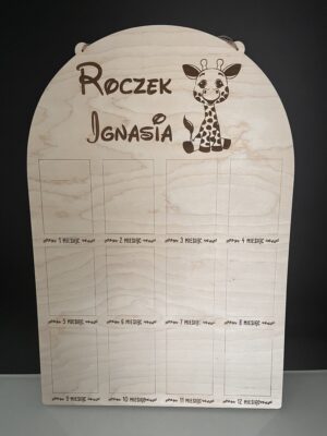 Personalizowana tablica na zdjęcia Mój pierwszy Roczek 12 zdjęć