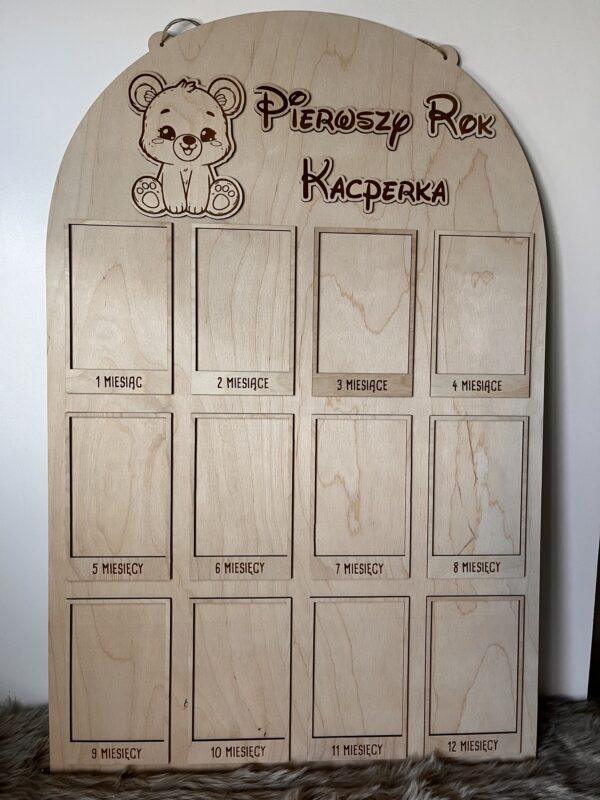 Personalizowana tablica na zdjęcia Mój pierwszy Roczek 12 zdjęć - obrazek 2