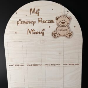Personalizowana tablica na zdjęcia Mój pierwszy Roczek 12 zdjęć
