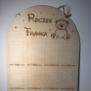 Personalizowana tablica na zdjęcia Mój pierwszy Roczek 12 zdjęć