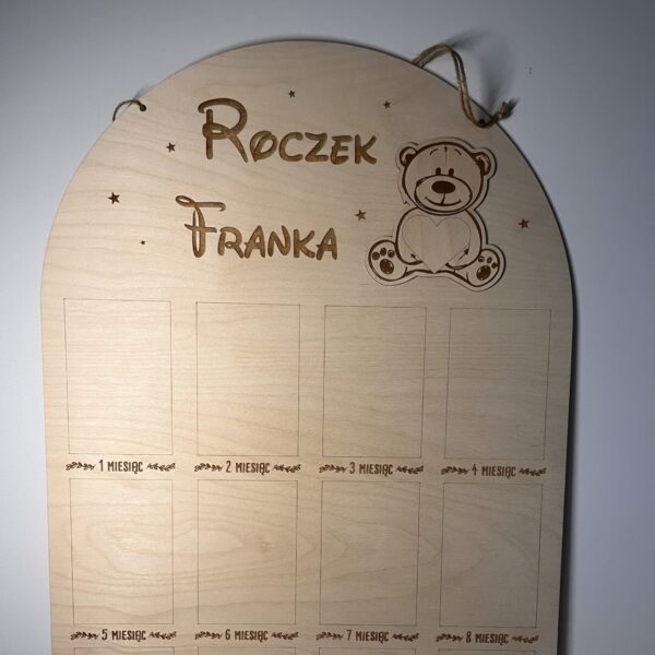 Personalizowana tablica na zdjęcia Mój pierwszy Roczek 12 zdjęć